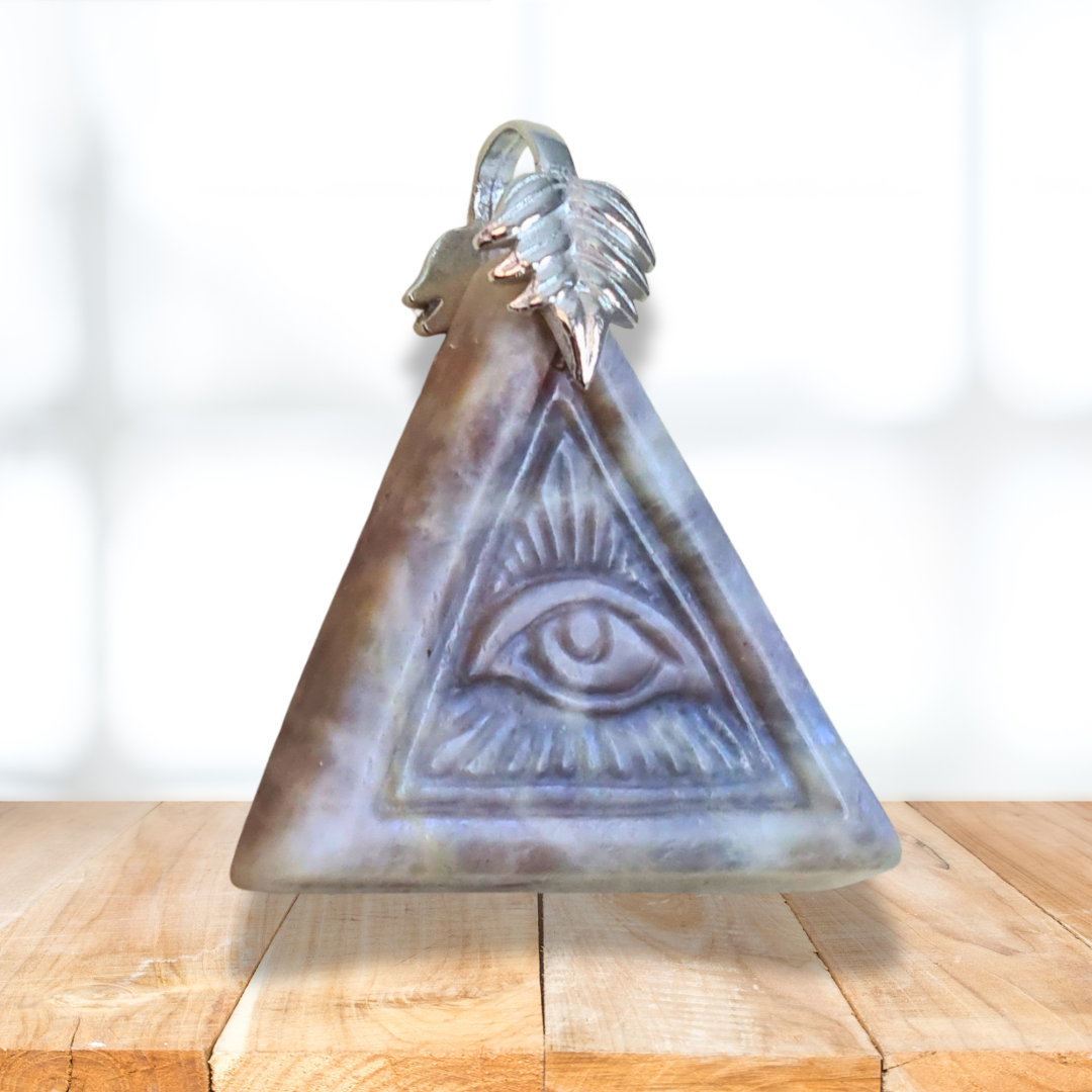 Pendentif Œil de la Providence en Pierre de Lune (PE2078) - ENAE Minéraux