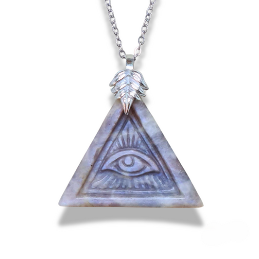 Pendentif Œil de la Providence en Pierre de Lune (PE2078)