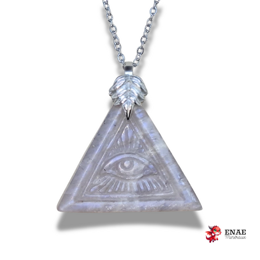 Pendentif Oeil de la Providence en Pierre de Lune (PE2015)