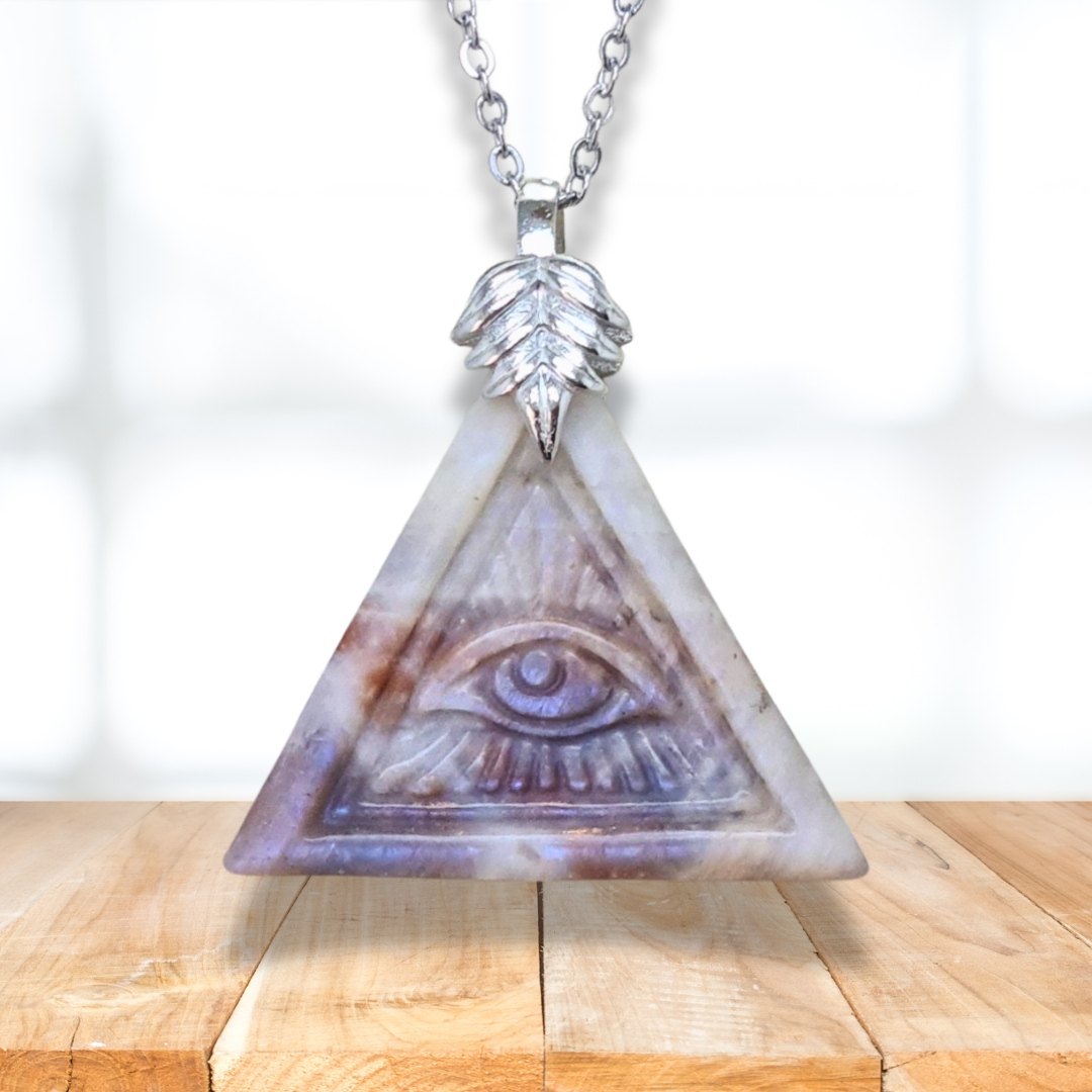 Pendentif Œil de la Providence en Pierre de Lune (PE2079) - ENAE Minéraux