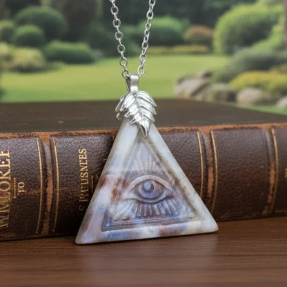 Pendentif Œil de la Providence en Pierre de Lune (PE2079)