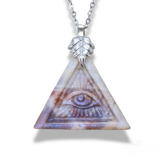 Pendentif Œil de la Providence en Pierre de Lune (PE2079)
