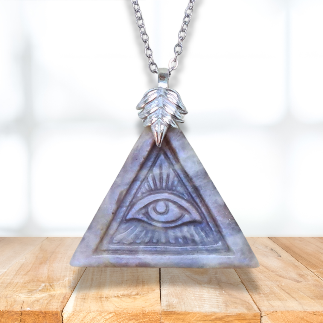 Pendentif Œil de la Providence en Pierre de Lune (PE2078) - ENAE Minéraux