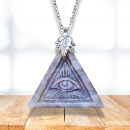 Pendentif Œil de la Providence en Pierre de Lune (PE2078) - ENAE Minéraux