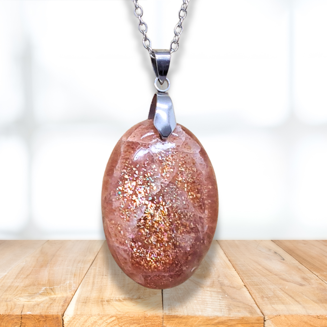 Pendentif en Pierre de Soleil (PE1907-1)