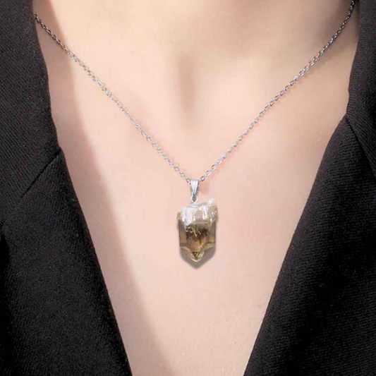 Pendentif en pointe de Citrine brute (PE2067)