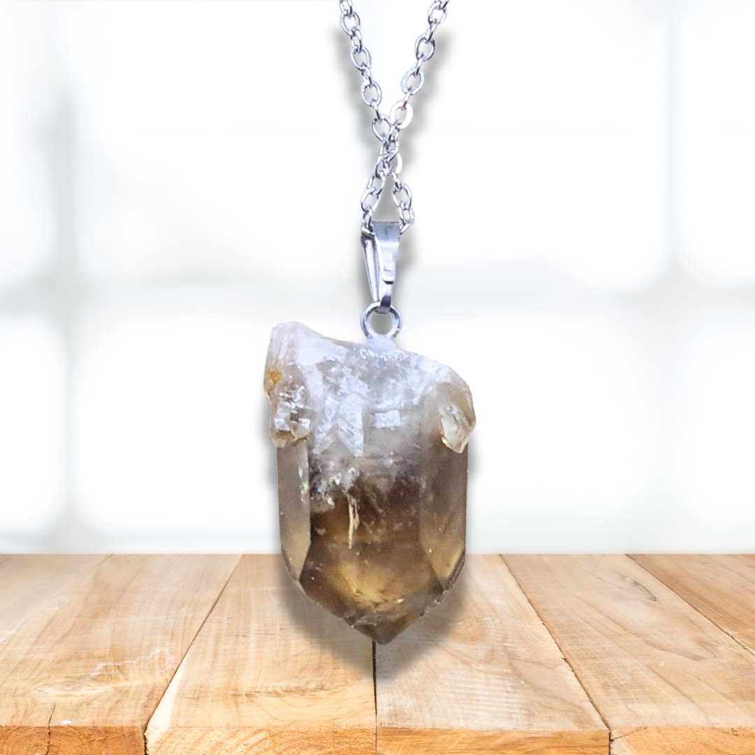 Pendentif en pointe de Citrine brute (PE2067) - ENAE Minéraux