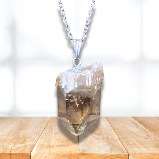 Pendentif en pointe de Citrine brute (PE2067)
