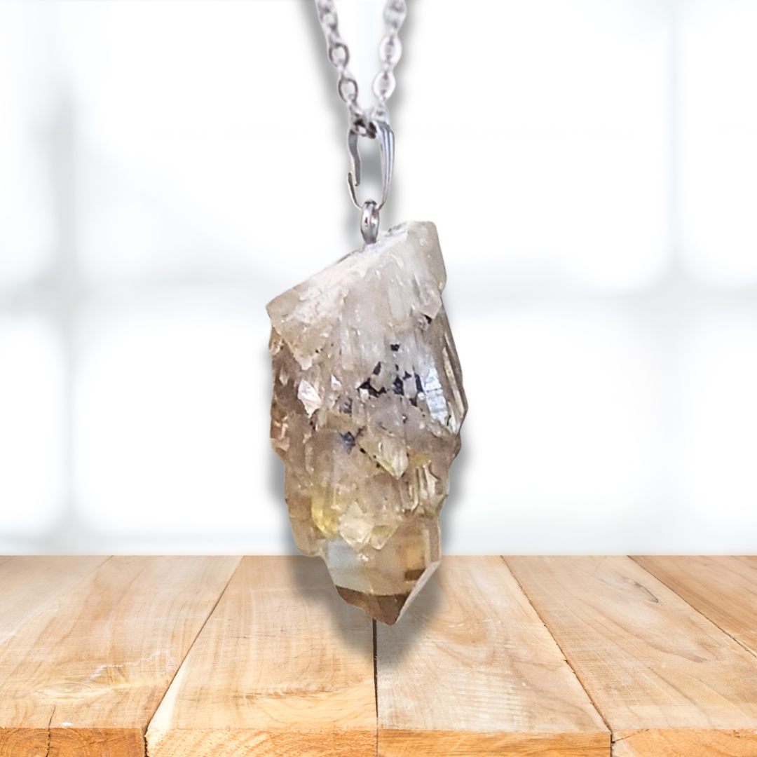 Pendentif en pointe de Citrine brute (PE2068) - ENAE Minéraux