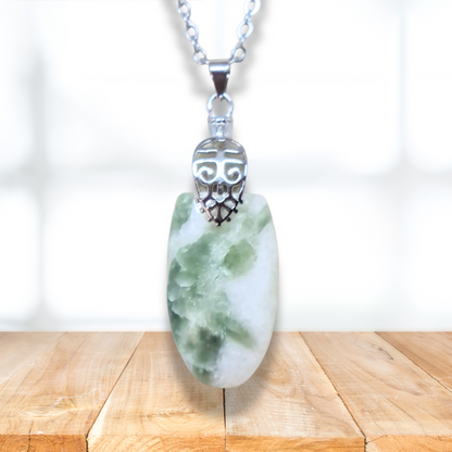 Pendentif en Tourmaline verte et Quartz (PE2090) - ENAE Minéraux