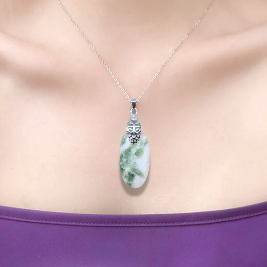 Pendentif en Tourmaline verte et Quartz (PE2090)