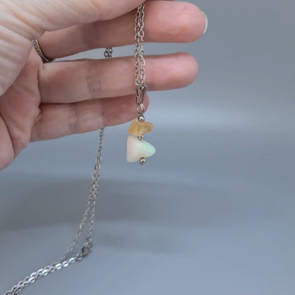Pendentif en Opale Welo et Topaze impériale (PE2162)