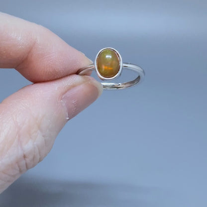 Bague réglable en Opale Welo de feu (BAG39-4)