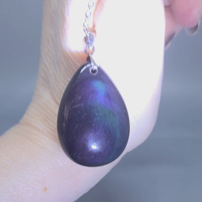 Pendentif en Obsidienne Œil Céleste biface (PE1020-10)