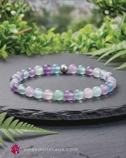 Bracelet en Fluorite Arc en Ciel 6mm