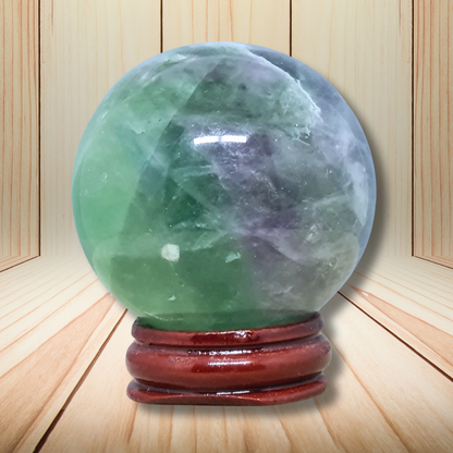 Sphère en Fluorite verte et violette 214g (PRGFL758)