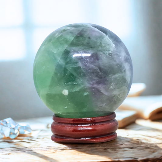 Sphère en Fluorite verte et violette 214g (PRGFL758)